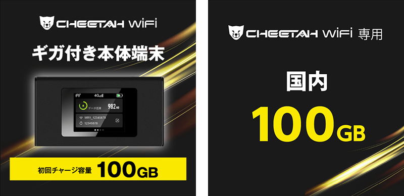 CHEETAH WiFi ギガ付き本体
            端末 国内100GB